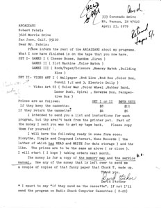 David Stocker Letter (April 23, 1979)